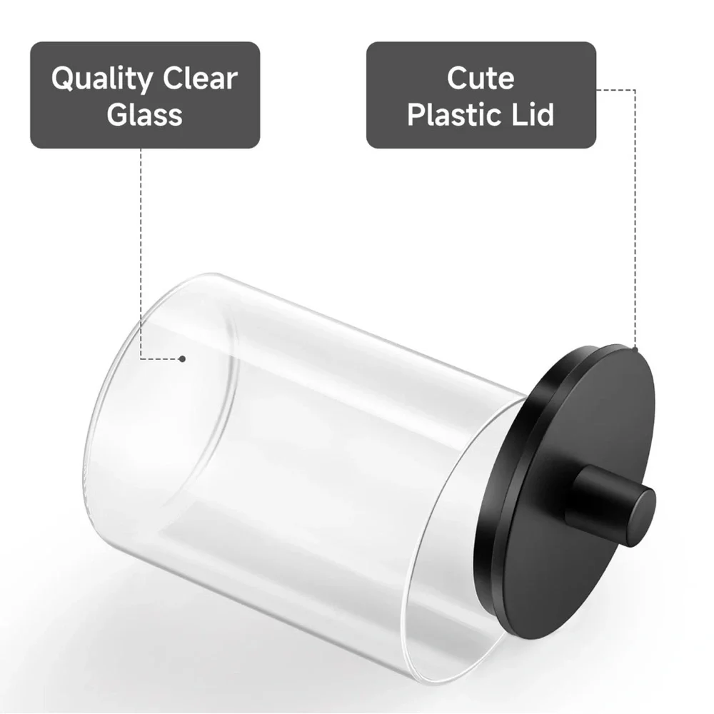 TIPGO Glass Qtip Holder Dispenser for Bathroom 10 oz CleaCanister Apothecary Jar - Picture 5 of 8